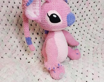 Stitch girl soft toy, Angel soft toy, handmade girl Stitch, Stitch plush,pink Stitch , gift for baby, kids gift, Stitch girl stuffed animal