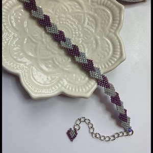 Miyuki Delica Beaded Purple Handmade Bracelet