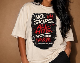 New York-No Skips All Hits, RnB Concert Tee for Black Women, Comfort Colors Tour Shirt, Tri-State Concert Fashion