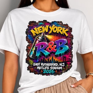 New York R&B Graffiti East Rutherford Metlife 2026 | R&B Concert T-shirt | Stadionstijl Dames afbeelding 1