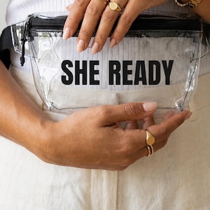 She Ready Clear Stadium Fanny Pack, Cute Stadium Approved Belt Bag for Concerts, Clear Crossbody Bag, Game Day Bag, Concert Outfit Accessory