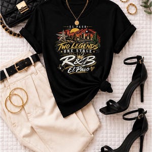Comfort Colors El Paso RnB Concert Shirt, Two Legends One Stage Night Out Tee for Black Women, Stadium Style Gift image 1
