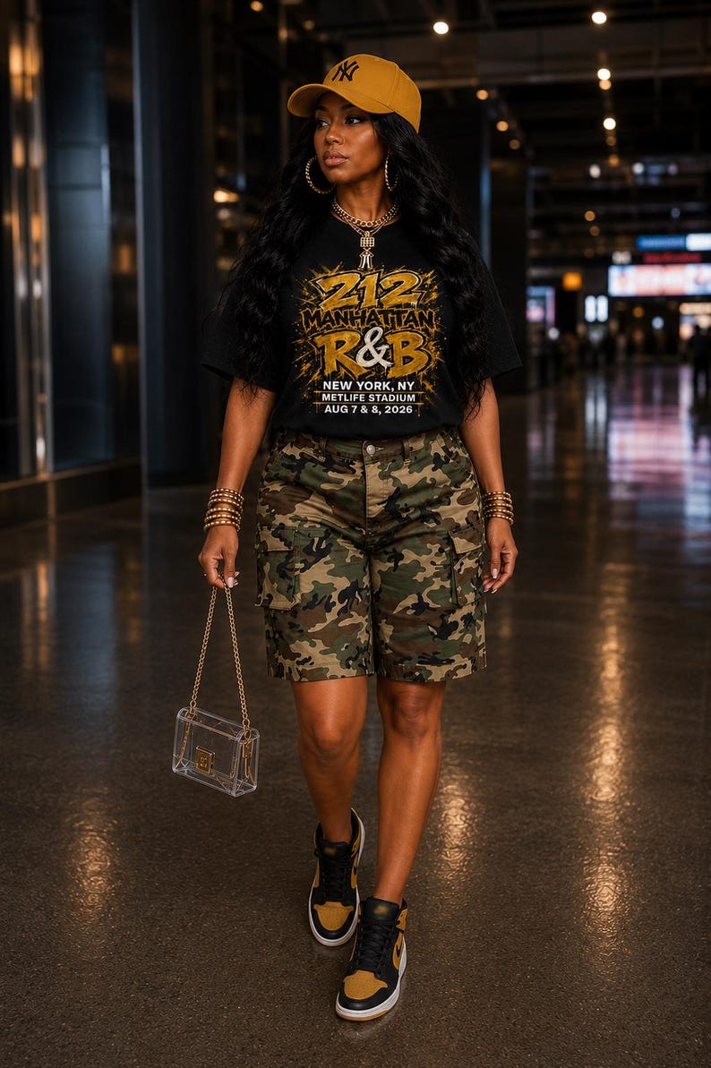 212 Manhattan Rnb New York Metlife | Kledinggeverfd zwaar T-shirt | R&B concertoutfit afbeelding 1