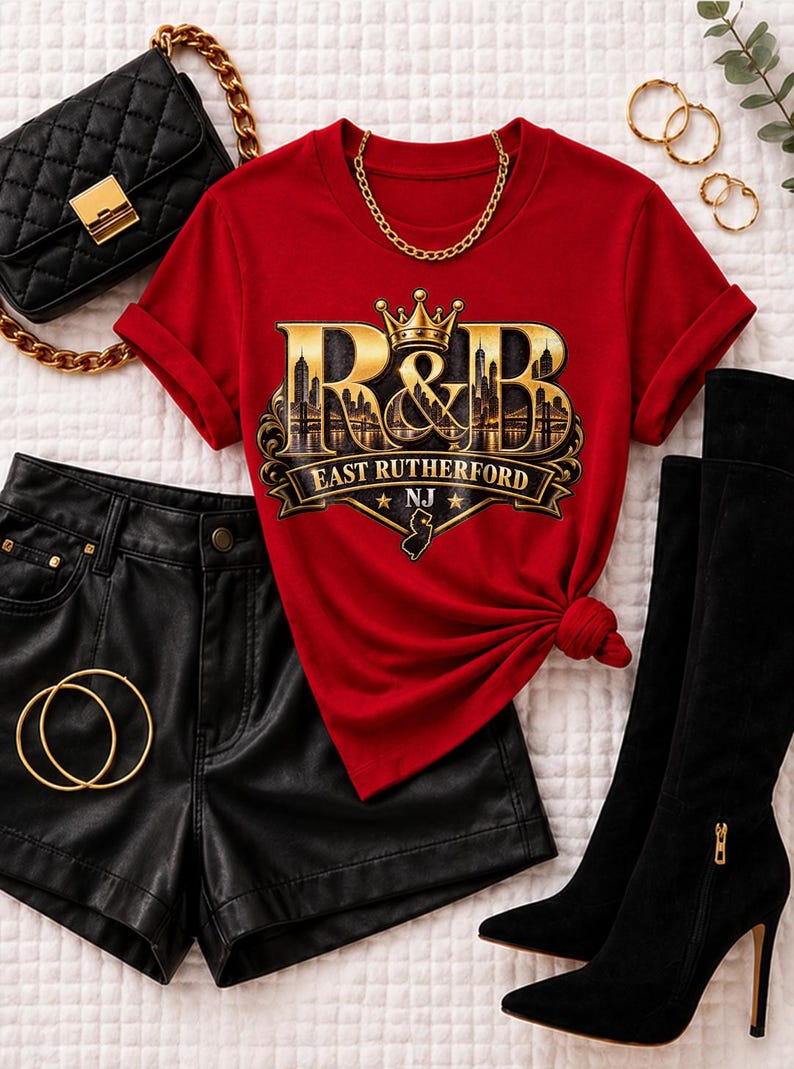 Comfort Colors New York RnB Concert Shirt, East Rutherford NJ Night Out Graphic Tee for Black Women, Music Lover Gift image 11