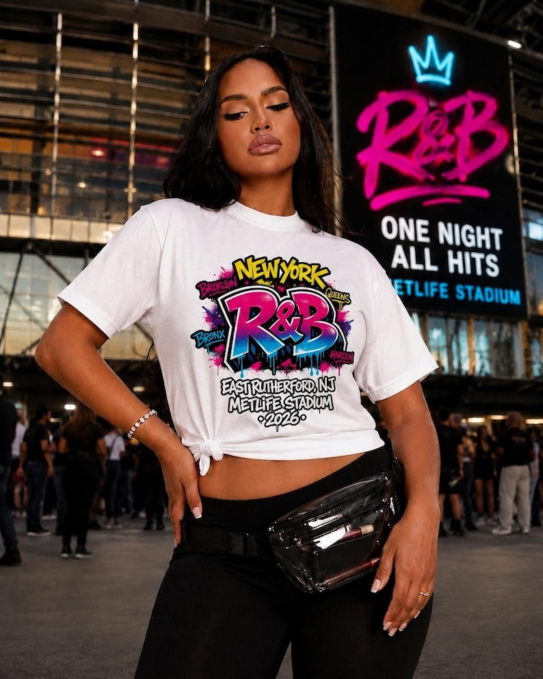 New York Brooklyn Queens Bronx Harlem Rnb Metlife 2026 | R&B Concert Tee | Music Lover Gift Women image 1