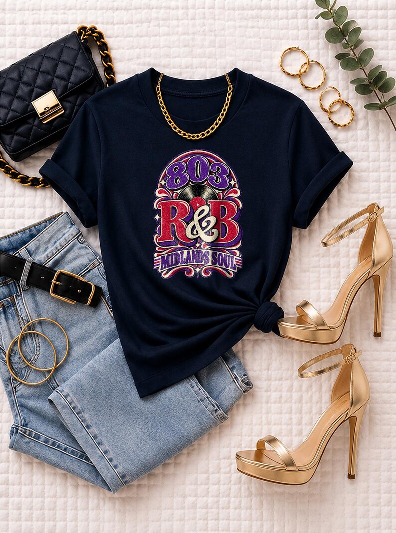 Comfort Colors® Columbia SC RandB Concert Shirt, 803 Midlands Soul Night Out Tee for Black Women, Music Lover Gift image 4