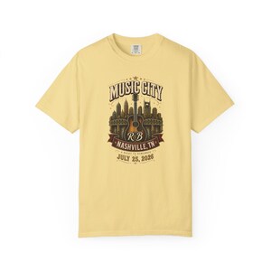 Music City Concert T-shirt | Geverfd, zwaar T-shirt | Cadeau voor muziekliefhebbers (vrouwen) afbeelding 4