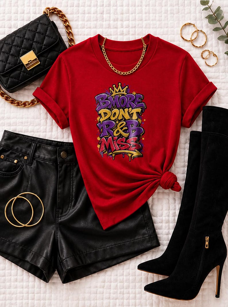 Bmore Don't Rnb Miss | T-shirt épais teint en pièce | T-shirt de spectacle R&B pour femme image 11