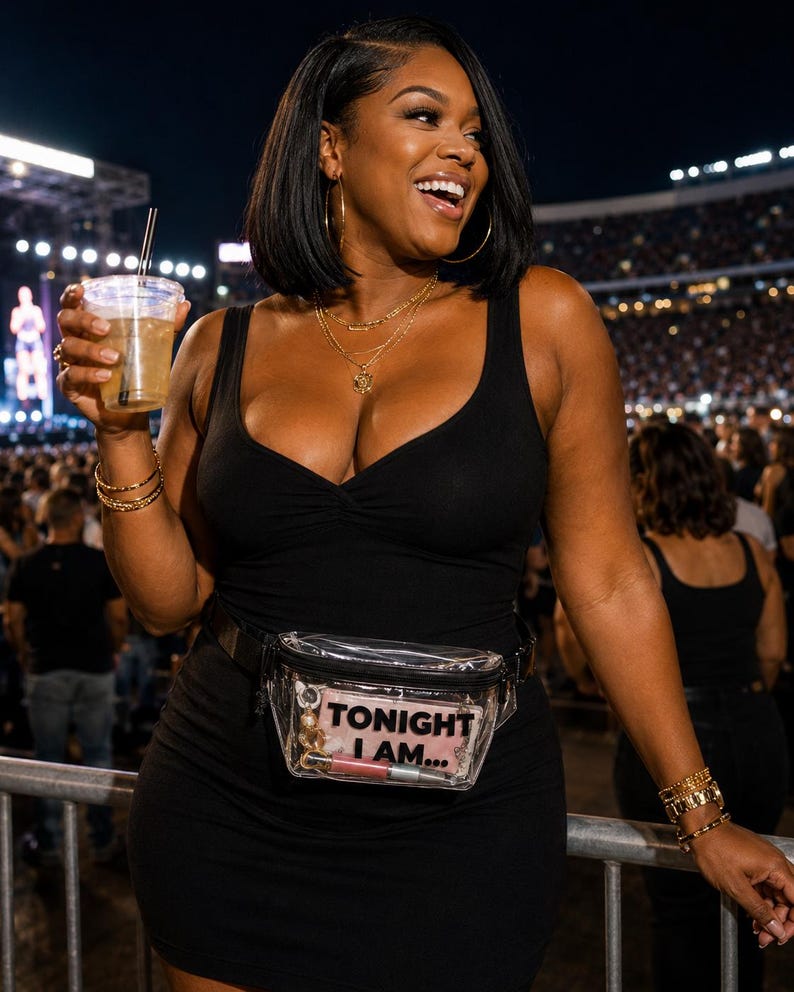 Tonight I Am Clear Stadium Bag, Stadium Approved Clear Fanny Pack for Concerts, Crossbody Belt Bag for Women image 3