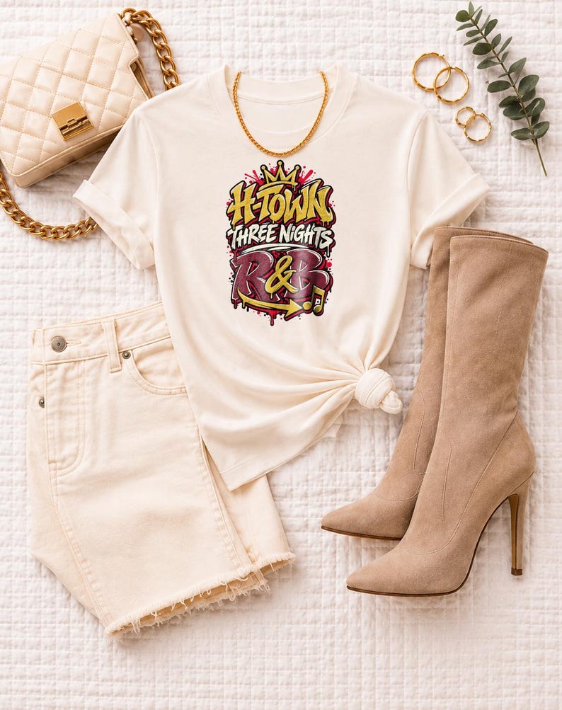 Comfort Colors Houston RnB Concert Shirt, H-Town Three Nights Night Out Tee for Black Women, Concert Lover Gift image 6