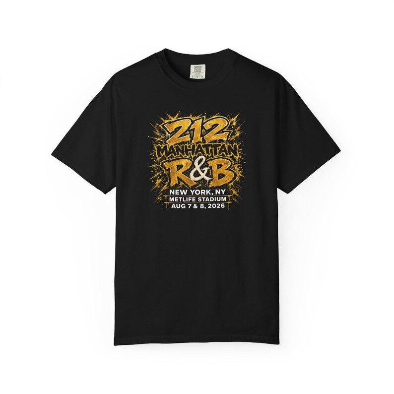 212 Manhattan Rnb New York Metlife | Kledinggeverfd zwaar T-shirt | R&B concertoutfit afbeelding 4