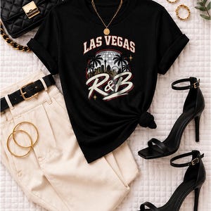 Comfort Colors® Las Vegas RandB Concert Shirt, Music Lights Good Vibes Night Out Tee for Black Women image 3