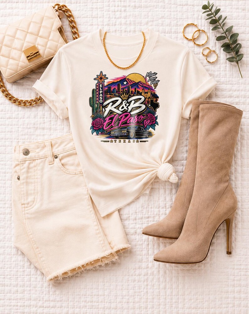 Comfort Colors El Paso RnB Concert Shirt, Music Love Vibes Night Out Tee for Black Women, Concert Lover Gift image 6