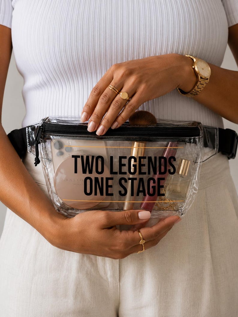 Two Legends One Stage Clear Stadium Bag, Stadium Approved Clear Fanny Pack for Concerts, Crossbody Belt Bag for Women image 6
