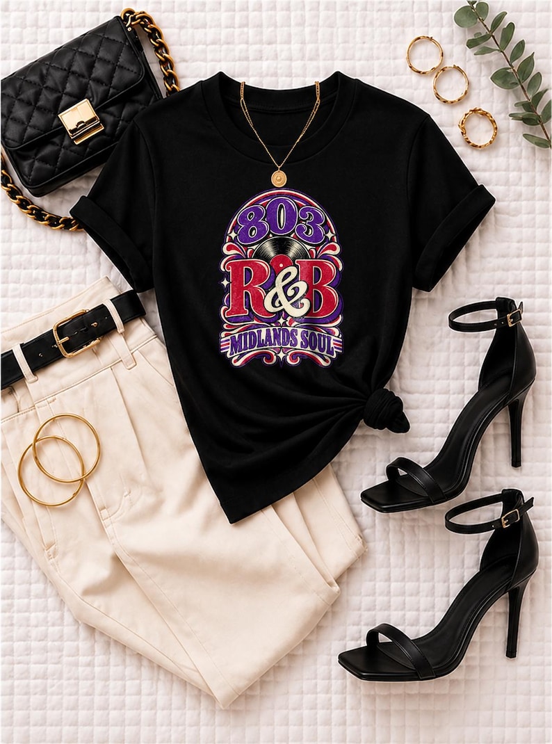 Comfort Colors® Columbia SC RandB Concert Shirt, 803 Midlands Soul Night Out Tee for Black Women, Music Lover Gift image 1