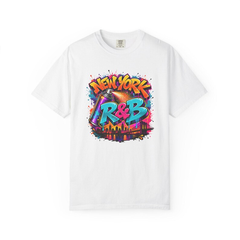 Comfort Colors® New York RandB Concert Shirt, Graffiti Skyline Night Out Tee for Black Women, RandB Concert Outfit image 2
