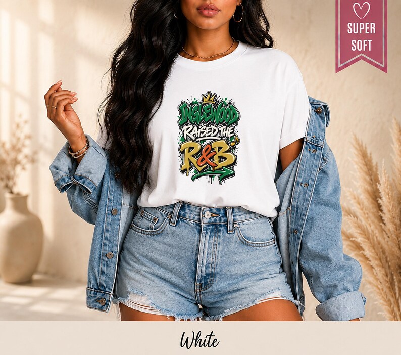 Comfort Colors Los Angeles RnB Concert Shirt, Inglewood Raised on RnB Night Out Tee for Black Women, Grown and Sexy Gift image 3