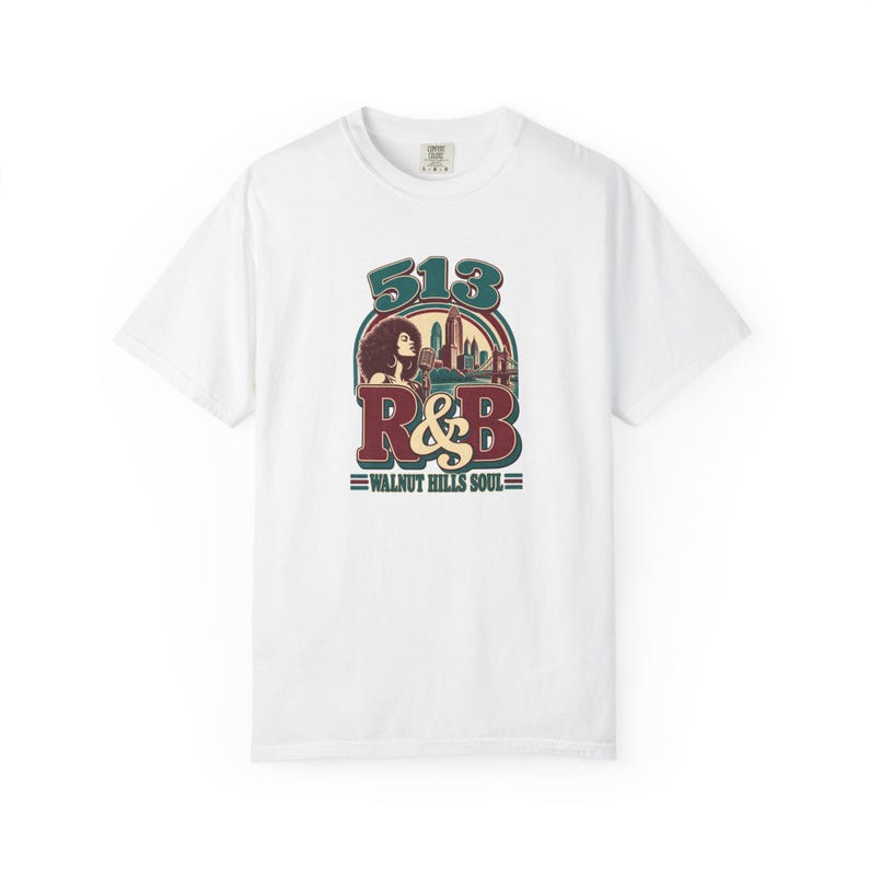 Comfort Colors® Cincinnati RandB Concert Shirt, 513 Walnut Hills Soul Night Out Tee for Black Women, Concert Lover Gift image 2
