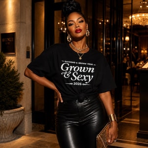 Grown and Sexy | R&B Tour 2026 Concert Tee | Raymond and Brown | Black Women Concert Outfit | Comfort Colors | Grown Woman Shirt image 6