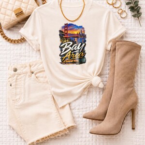 Bay Area San Francisco Oakland San Jose | Garment Dyed Heavyweight Tee | Music Lover Gift Women image 10