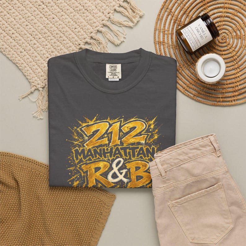 212 Manhattan Rnb New York Metlife | Kledinggeverfd zwaar T-shirt | R&B concertoutfit afbeelding 8
