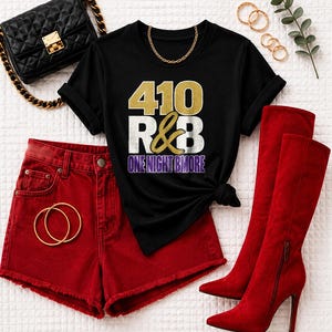 410 Rnb One Night Bmore | T-shirt épais teint en pièce | T-shirt de spectacle R&B pour femme image 3