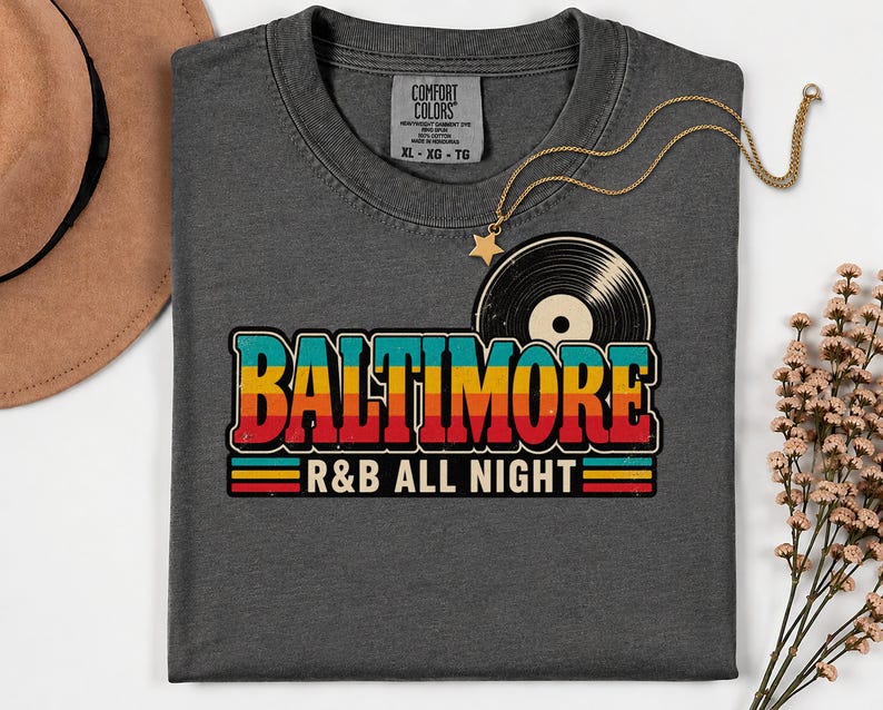 Comfort Colors Baltimore RnB Concert Shirt, All Night Out Tee for Black Women, Stadium Style Gift image 7