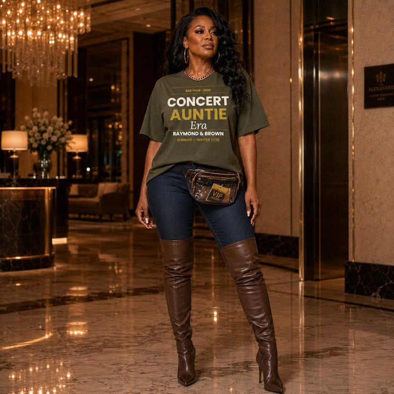 Concert Auntie Era T-Shirt | Vintage Tour Style Typography Tee image 3
