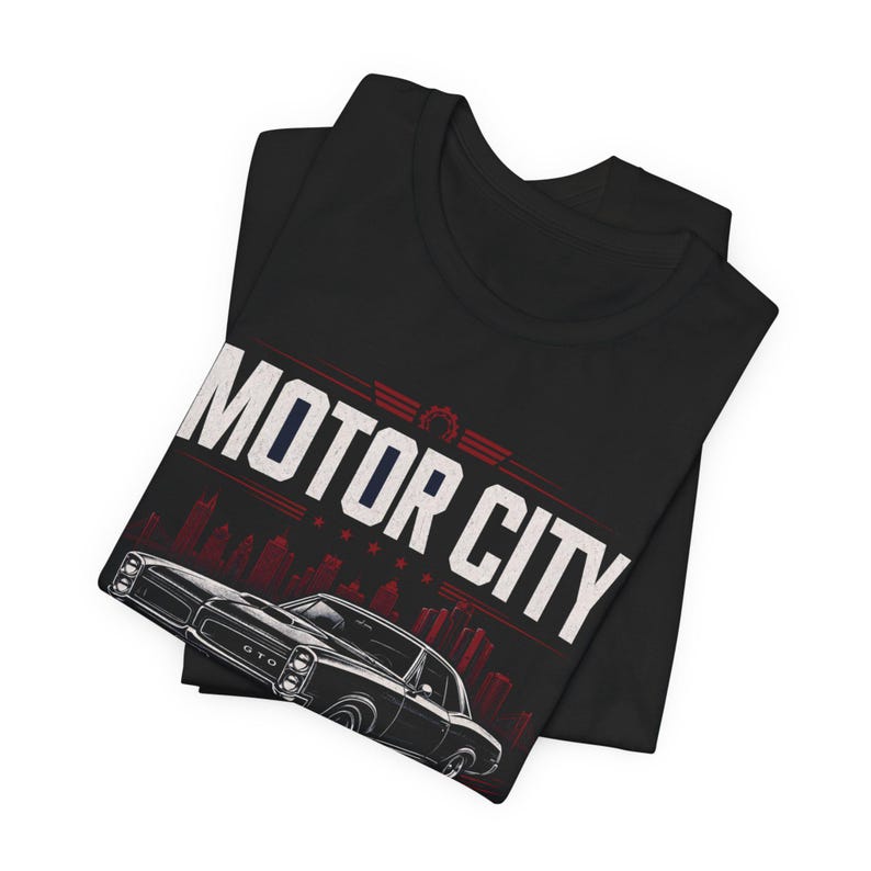 Camiseta clásica de coches de Motor City / Horizonte de Detroit, Ford Field, historia del R&B 2026 imagen 8
