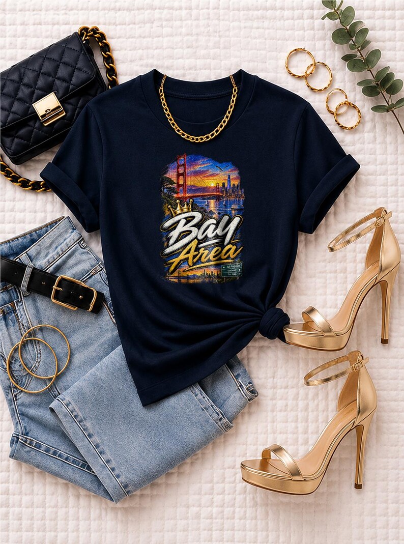 Bay Area San Francisco Oakland San Jose | Garment Dyed Heavyweight Tee | Music Lover Gift Women image 6