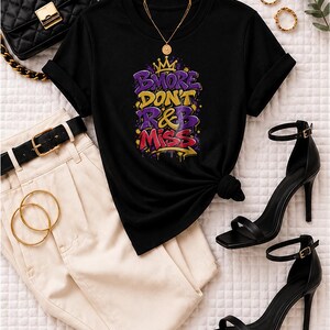 Bmore Don't Rnb Miss | T-shirt épais teint en pièce | T-shirt de spectacle R&B pour femme image 1