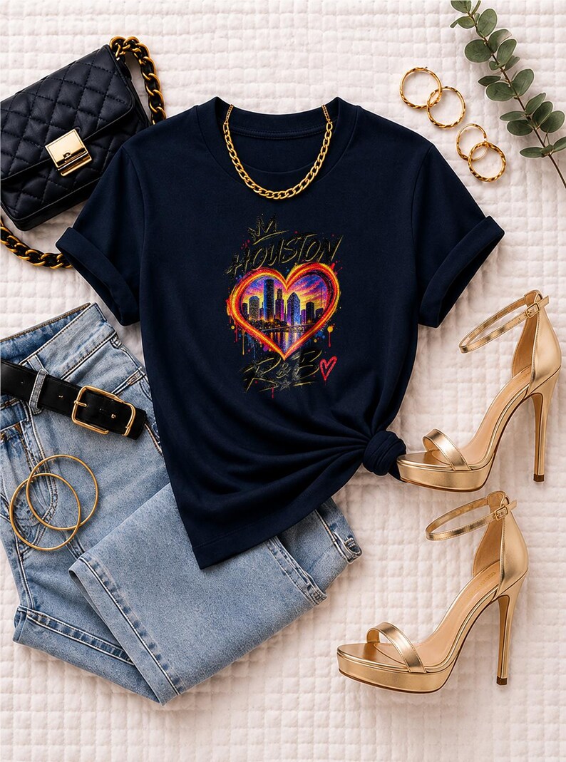 Maglietta Comfort Colors Atlanta RnB Concert, maglietta Gold Crown Skyline Night Out per donne di colore, regalo per amanti dei concerti immagine 4