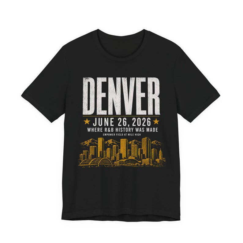 Camiseta del concierto de Denver - 26 de junio de 2026 - Donde se hizo historia del R&B - Camiseta unisex con estampado de estadio imagen 5