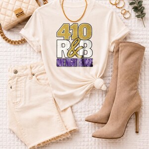 410 Rnb One Night Bmore | T-shirt épais teint en pièce | T-shirt de spectacle R&B pour femme image 9