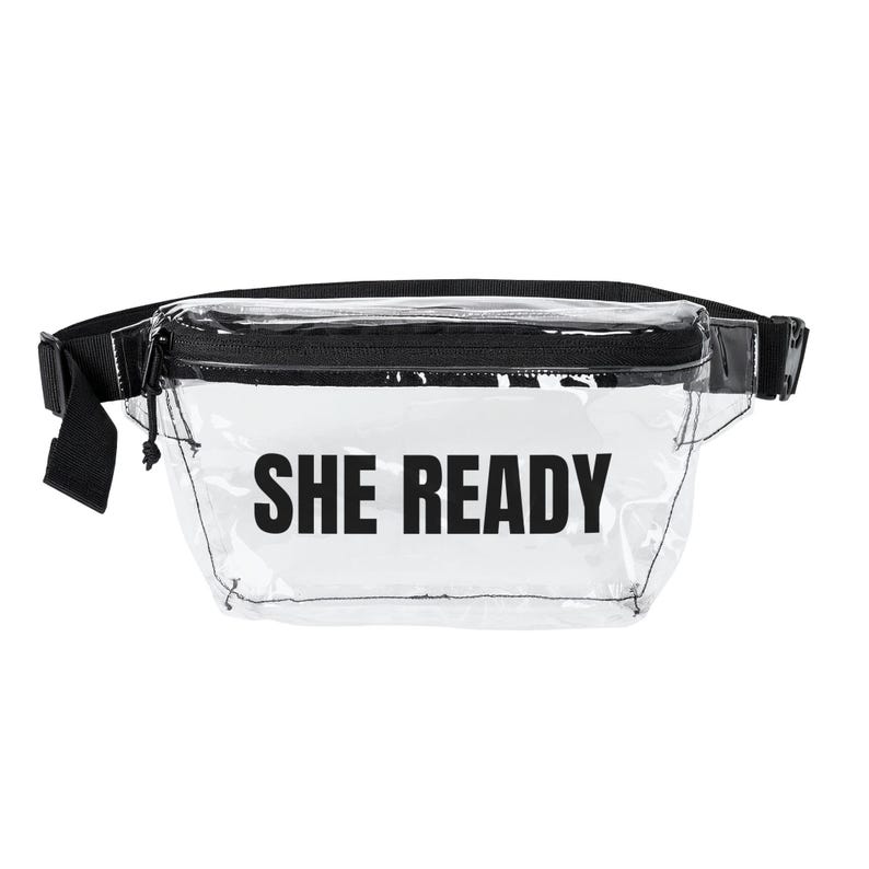 Marsupio trasparente She Ready, grazioso marsupio approvato per concerti, borsa a tracolla trasparente, borsa per il giorno della partita, accessorio per l'outfit da concerto immagine 1