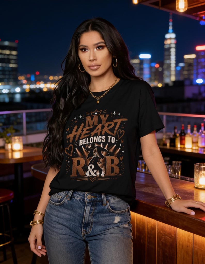 My Heart Belongs to R&B Graphic Tee - Concert Shirt - Stadium Tour Outfit 2026 - Music Lover Gift - Vintage Style Comfort Colors Shirt image 3