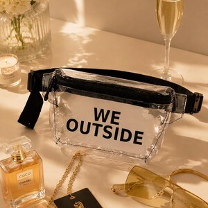 We Outside Clear Stadium Bag, Stadium Approved Clear Fanny Pack for Concerts, Crossbody Belt Bag for Women image 2