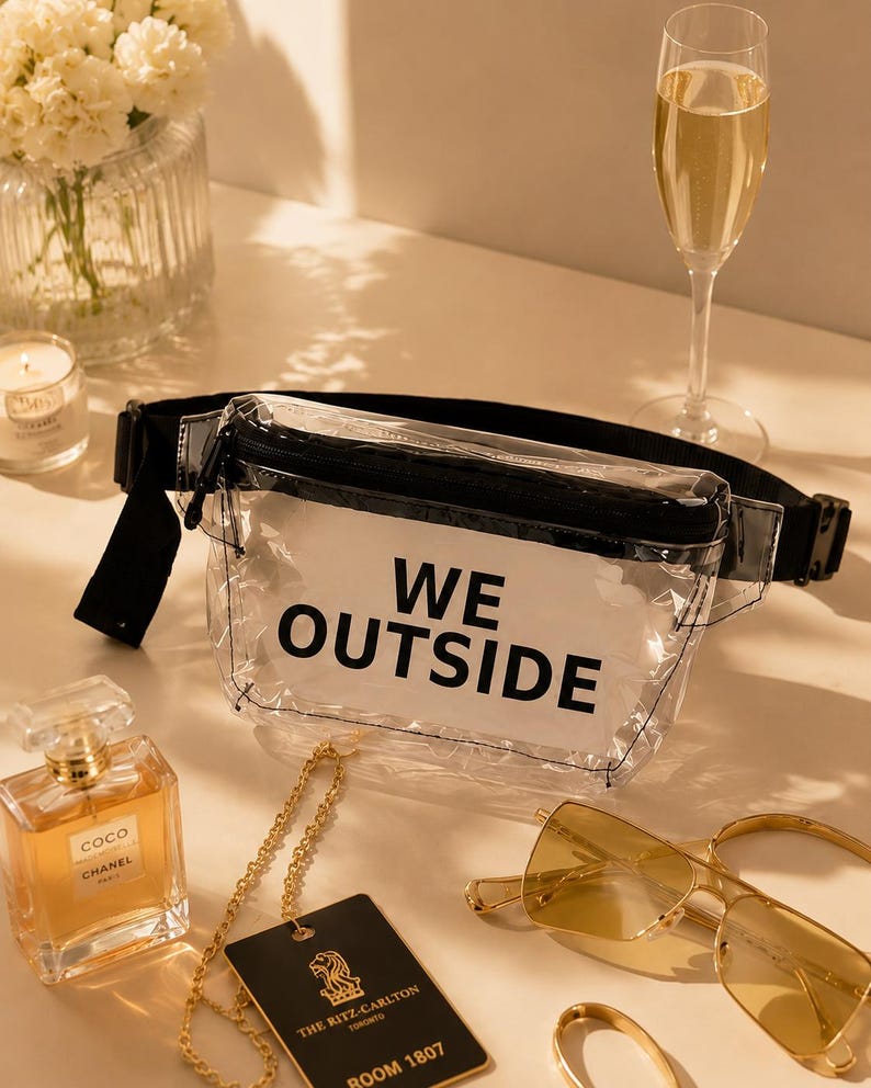We Outside Clear Stadium Bag, Stadium Approved Clear Fanny Pack for Concerts, Crossbody Belt Bag for Women image 2