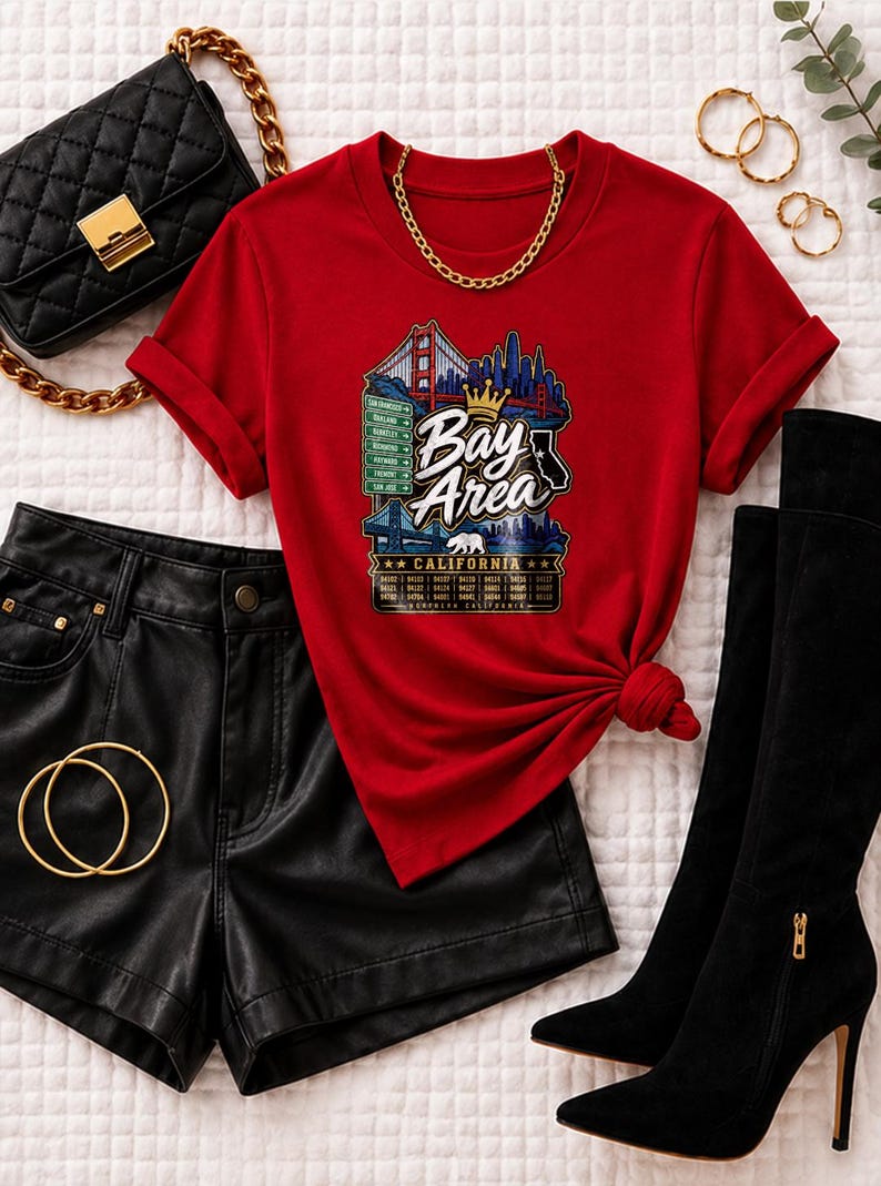 Maglietta Comfort Colors Bay Area RnB Concert, maglietta Northern California Zip Code Night Out per donne nere, regalo per donne adulte e sexy immagine 11