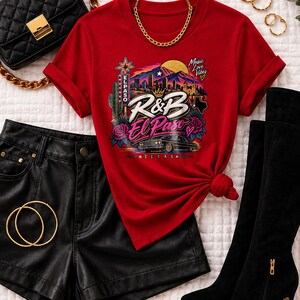 Comfort Colors El Paso RnB Concert Shirt, Music Love Vibes Night Out Tee for Black Women, Concert Lover Gift image 7