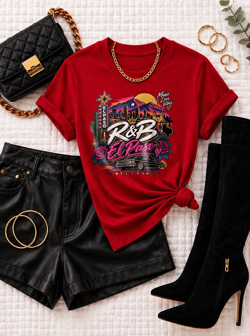 Comfort Colors El Paso RnB Concert Shirt, Music Love Vibes Night Out Tee for Black Women, Concert Lover Gift image 7
