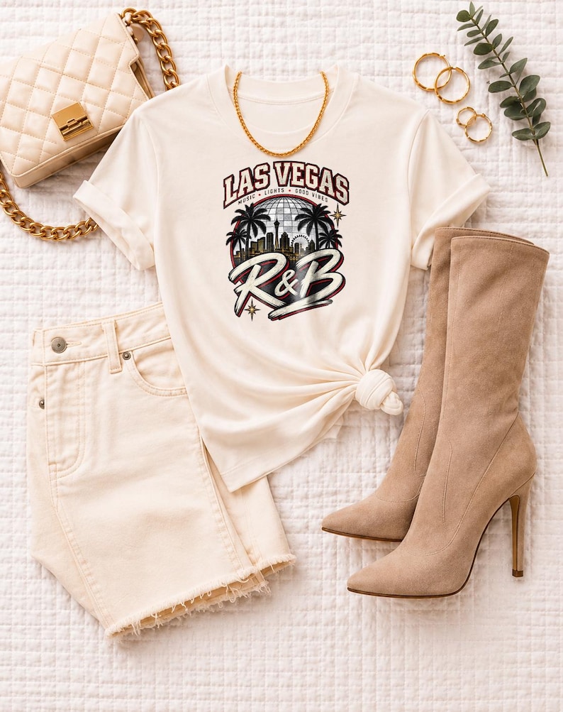 Comfort Colors® Las Vegas RandB Concert Shirt, Music Lights Good Vibes Night Out Tee for Black Women image 8