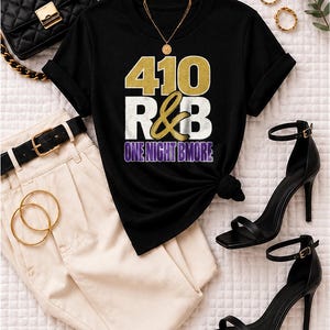 410 Rnb One Night Bmore | T-shirt épais teint en pièce | T-shirt de spectacle R&B pour femme image 1
