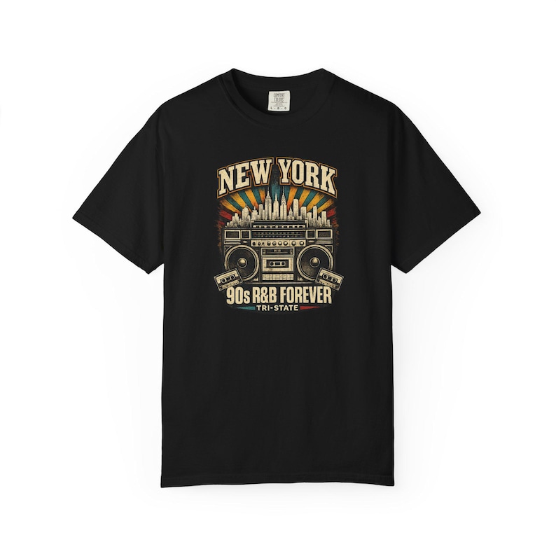 T-shirt New York années 90 R&B Forever Tri State | T-shirt épais teint en pièce | T-shirt de concert R&B image 3