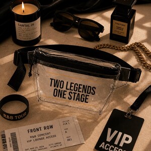 Two Legends One Stage Clear Stadium Bag, Stadium Approved Clear Fanny Pack for Concerts, Crossbody Belt Bag for Women image 4