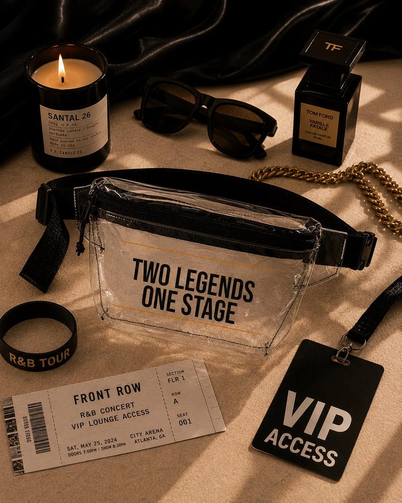 Two Legends One Stage Clear Stadium Bag, Stadium Approved Clear Fanny Pack for Concerts, Crossbody Belt Bag for Women image 4
