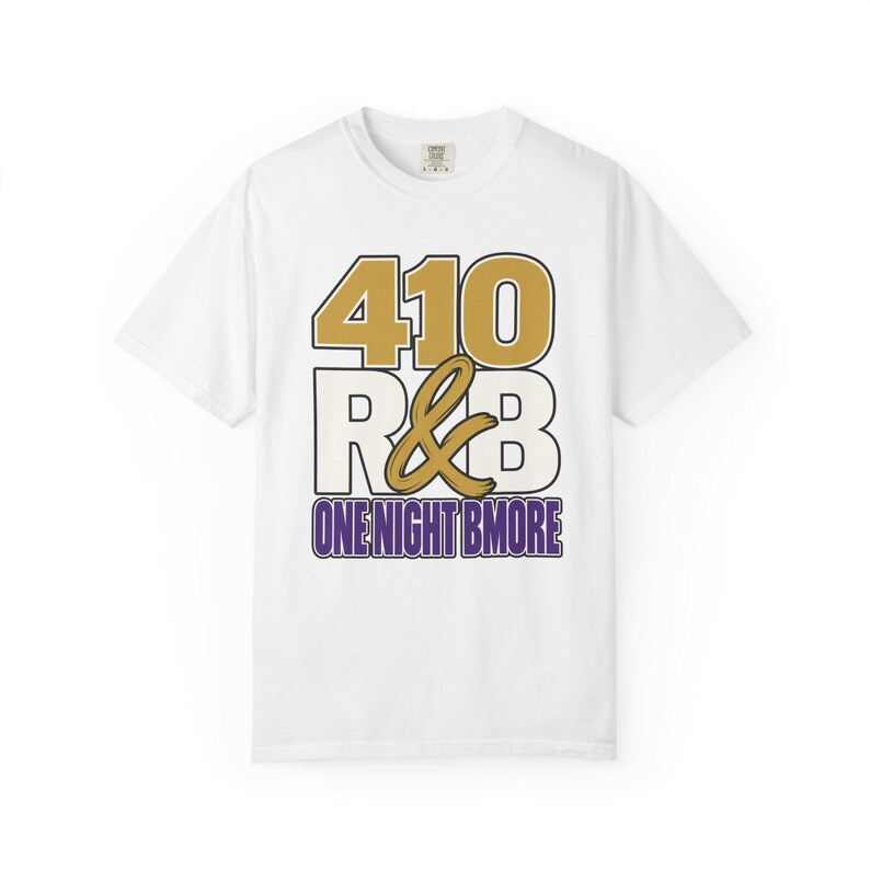 410 Rnb One Night Bmore | T-shirt épais teint en pièce | T-shirt de spectacle R&B pour femme image 2