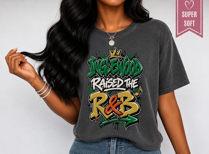 Comfort Colors Los Angeles RnB Concert Shirt, Inglewood Raised on RnB Night Out Tee for Black Women, Grown and Sexy Gift image 5