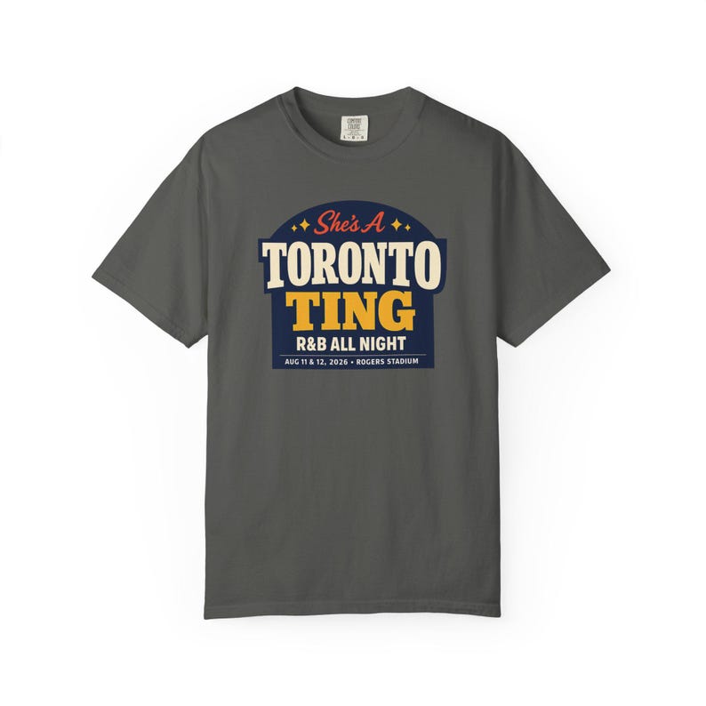 Shes a Toronto Ting R&B Concert Outfit for Black Women | Rogers Stadium Concert Tee | Garment Dyed Heavyweight Shirt image 3
