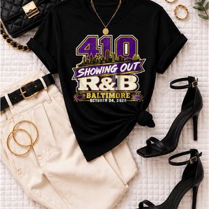 Comfort Colors® Baltimore RandB Concert Shirt, Bmore Night Out Tee for Black Women, Grown and Sexy Stadium Style image 1